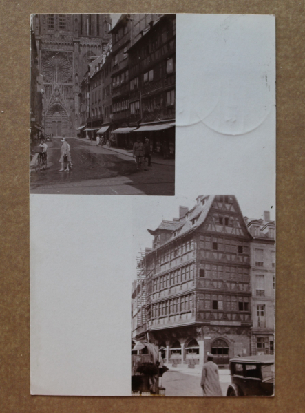 Ansichtskarte Foto AK Straßburg Strasbourg 1930 Straße Kirche Auto Fachwerkhaus Ortsansicht Frankreich France 67 Bas Rhin